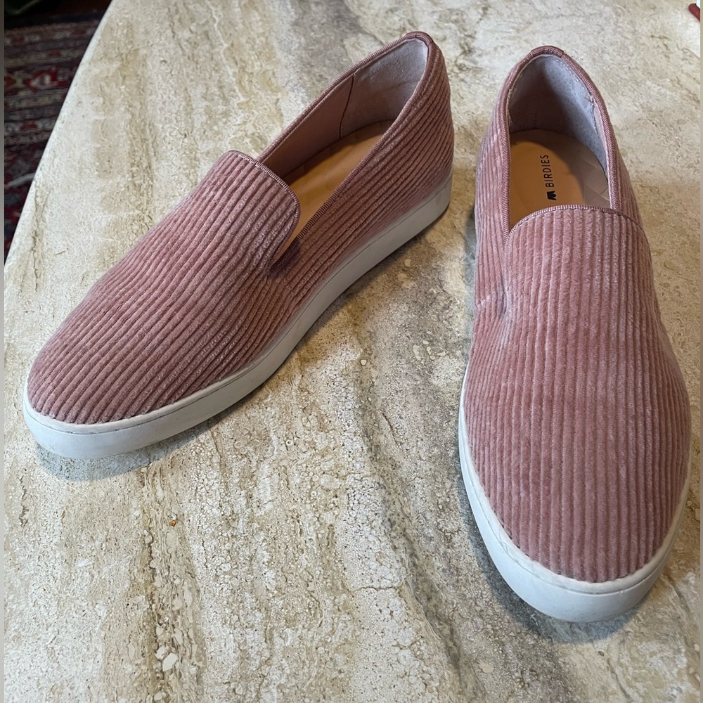 Birdies | The Swift Carnation Pink Corduroy Sneakers Slip On